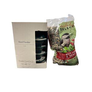 THRESHOLD Ceramic Matte Tray Bird Feeder 11.22" Teal & MELODY Select by Morning